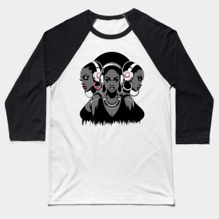 Afrocentric Woman Music Baseball T-Shirt